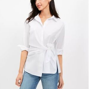 LOFT Poplin Wrap Top